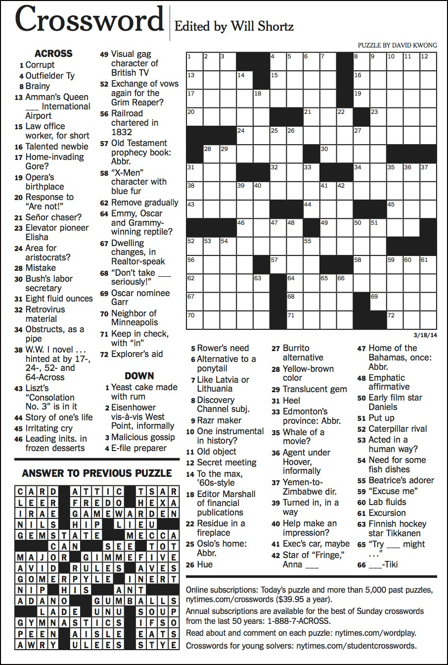 detroit free press daily crossword