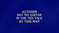 What is TED? A category on tonight’s episode of Jeopardy!