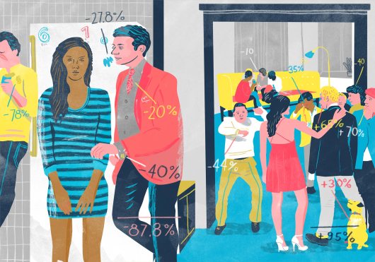What's the probability of meeting your true love at a party? Find out in Hannah Fry's new book, The Mathematics of Love. Illustration: Christine Rösch
