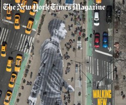 I’m walking: JR’s stunning image hits the cover of the New York Times Magazine
