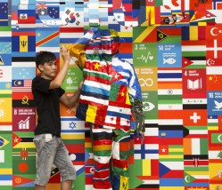 Look closer at this collage of flags. You may just find a familiar face